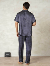 [MarineGinkgo] SilkSilky-DK Silke Lapel Collar Pyjamas til Mænd 002