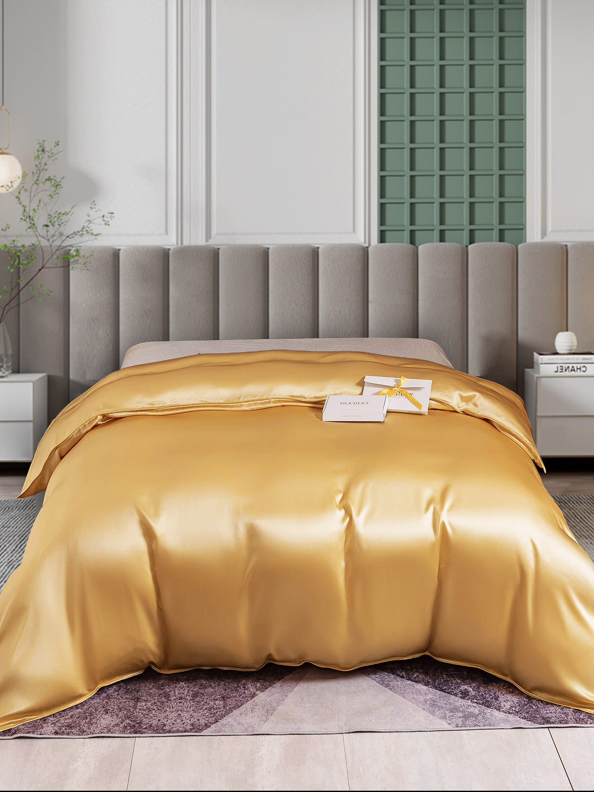 [Champagne] SilkSilky-DK 25Momme Duvet Cover 001
