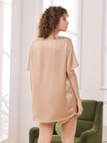 SilkSilky-DK-Pure-Silk-Short-Sleeve-Round-Neck-Dame-Pyjamas-Champagne-002