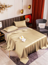 [Beige] SilkSilky-DK 19Momme Sengesæt 001