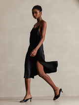 [Sort] SilkSilky-DK Sleeveless Kjole 003