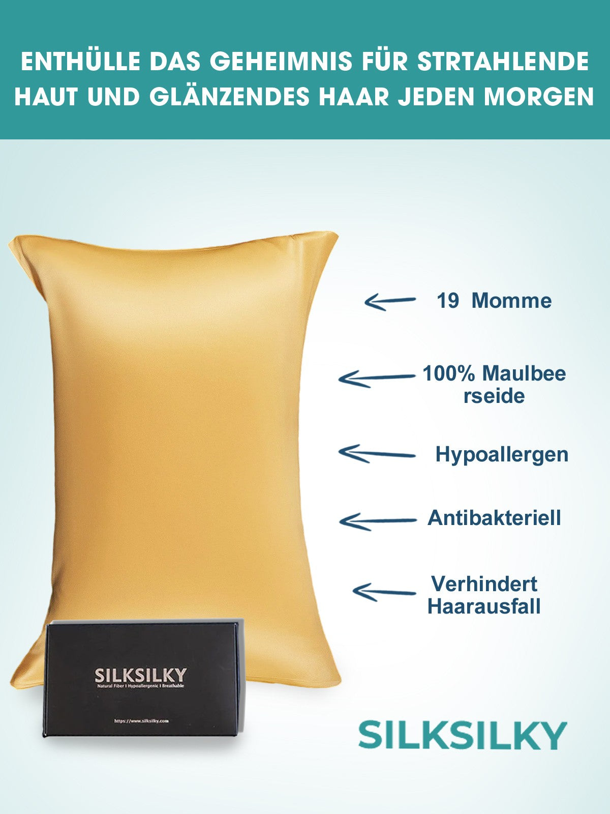 [Champagne] SilkSilky-DK 19Momme Pillowcase 002