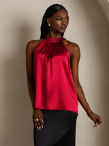 [Vin] SilkSilky-DK Sleeveless Halter T-shirt til kvinder 007