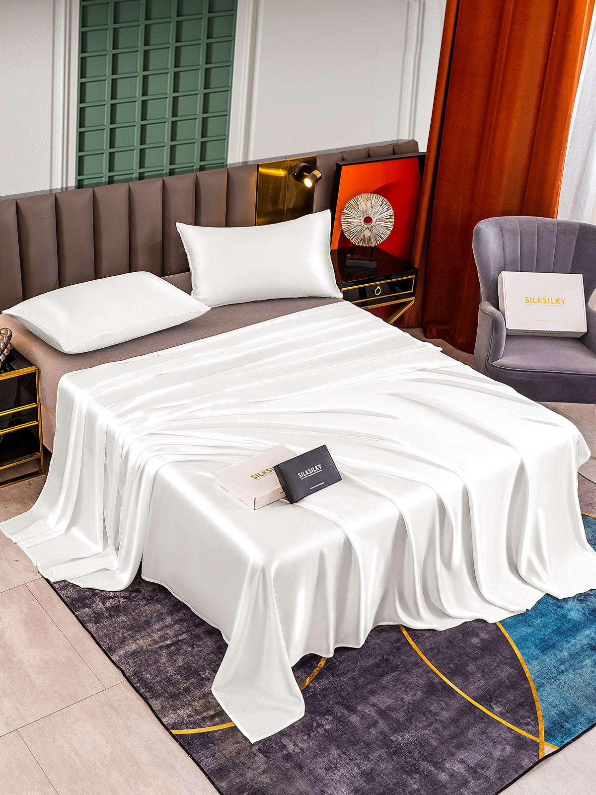 [Hvid] SilkSilky-DK 25Momme Bedding Set 002