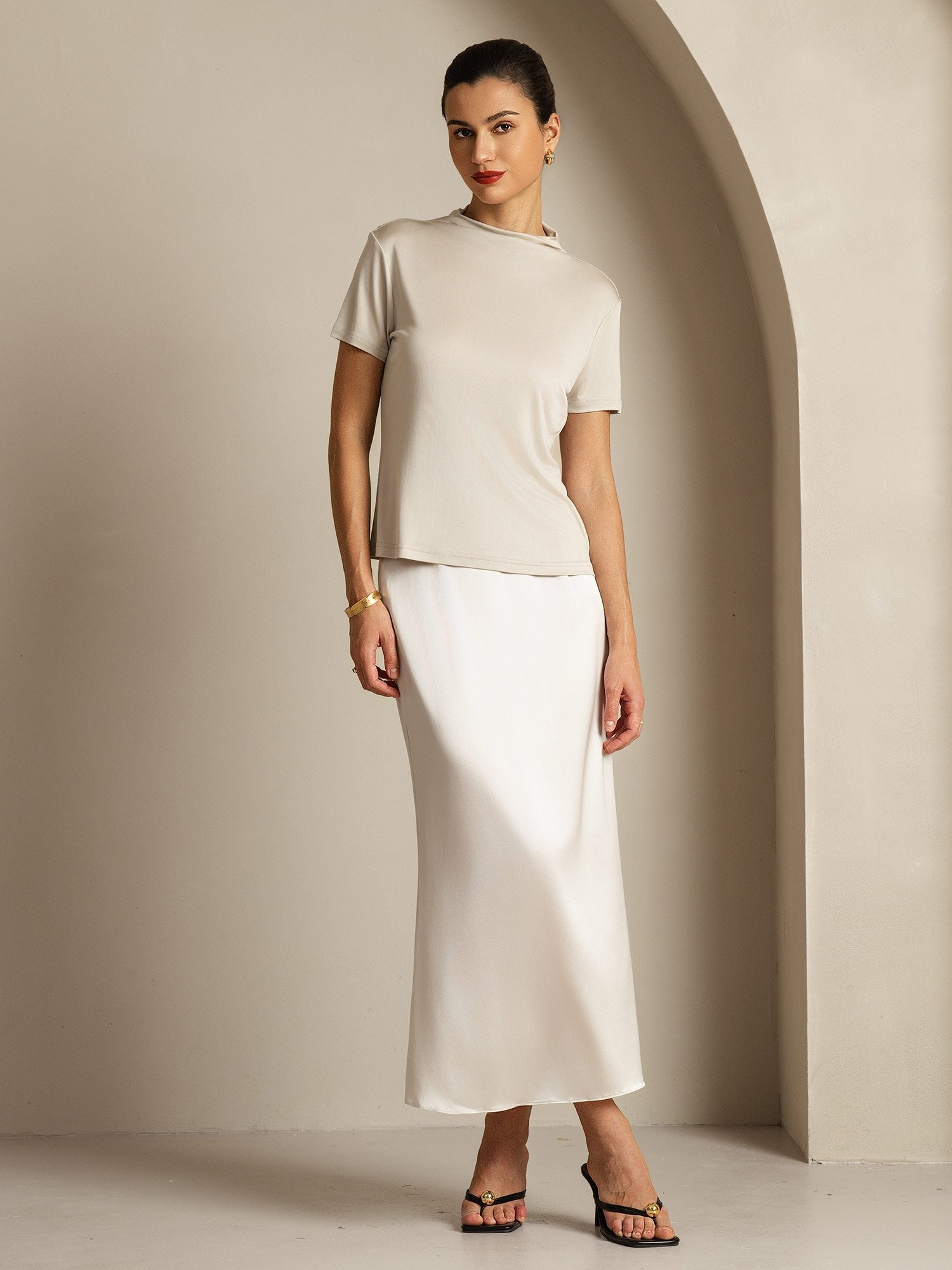 [Grå] SilkSilky-DK Silke Womens T-Shirt 009