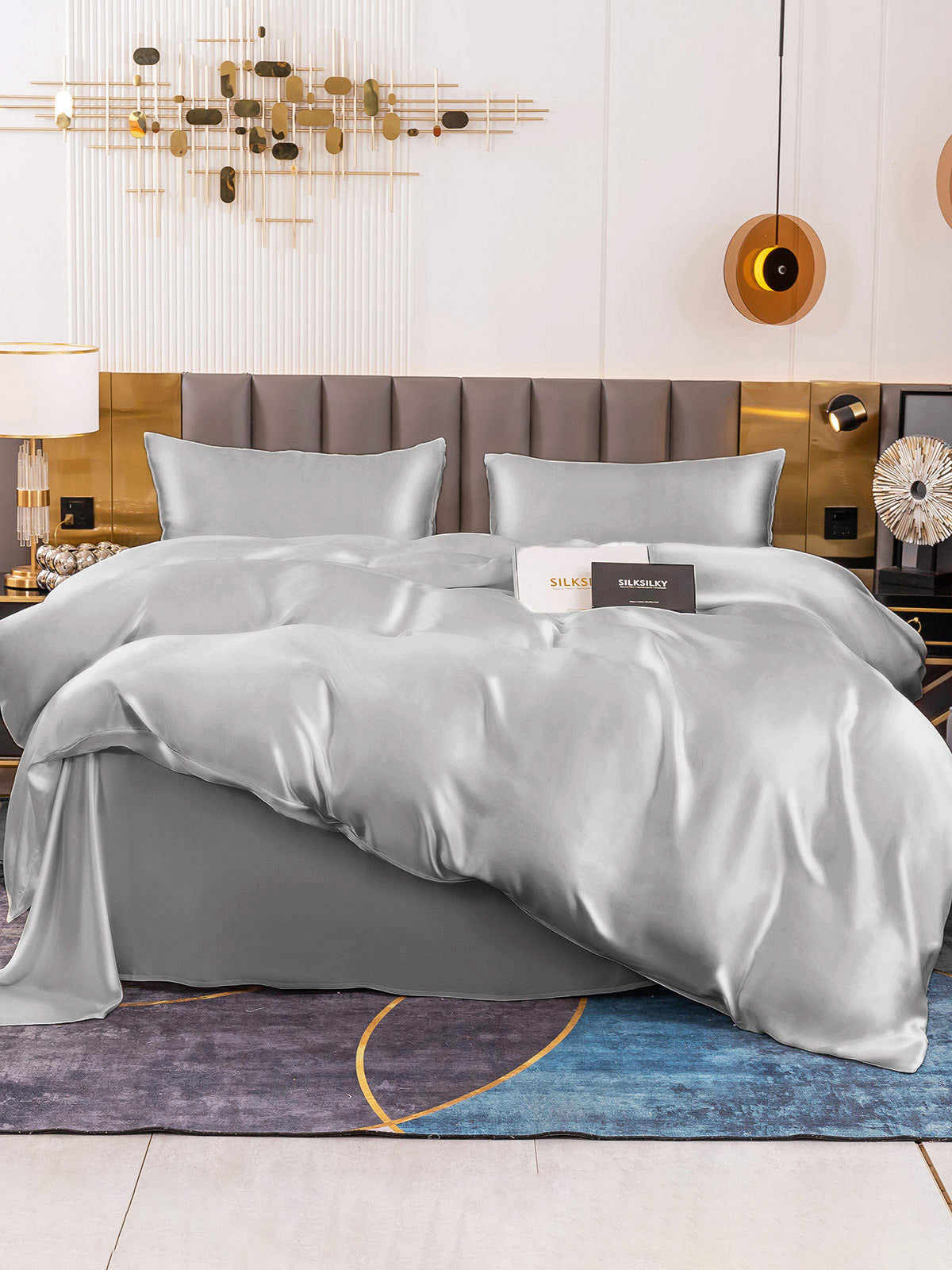 [Sølv] SilkSilky-DK 19Momme Bedding Set 001