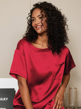 [Vin] SilkSilky-DK Short Sleeve Round Neck Dame Pyjamas 006