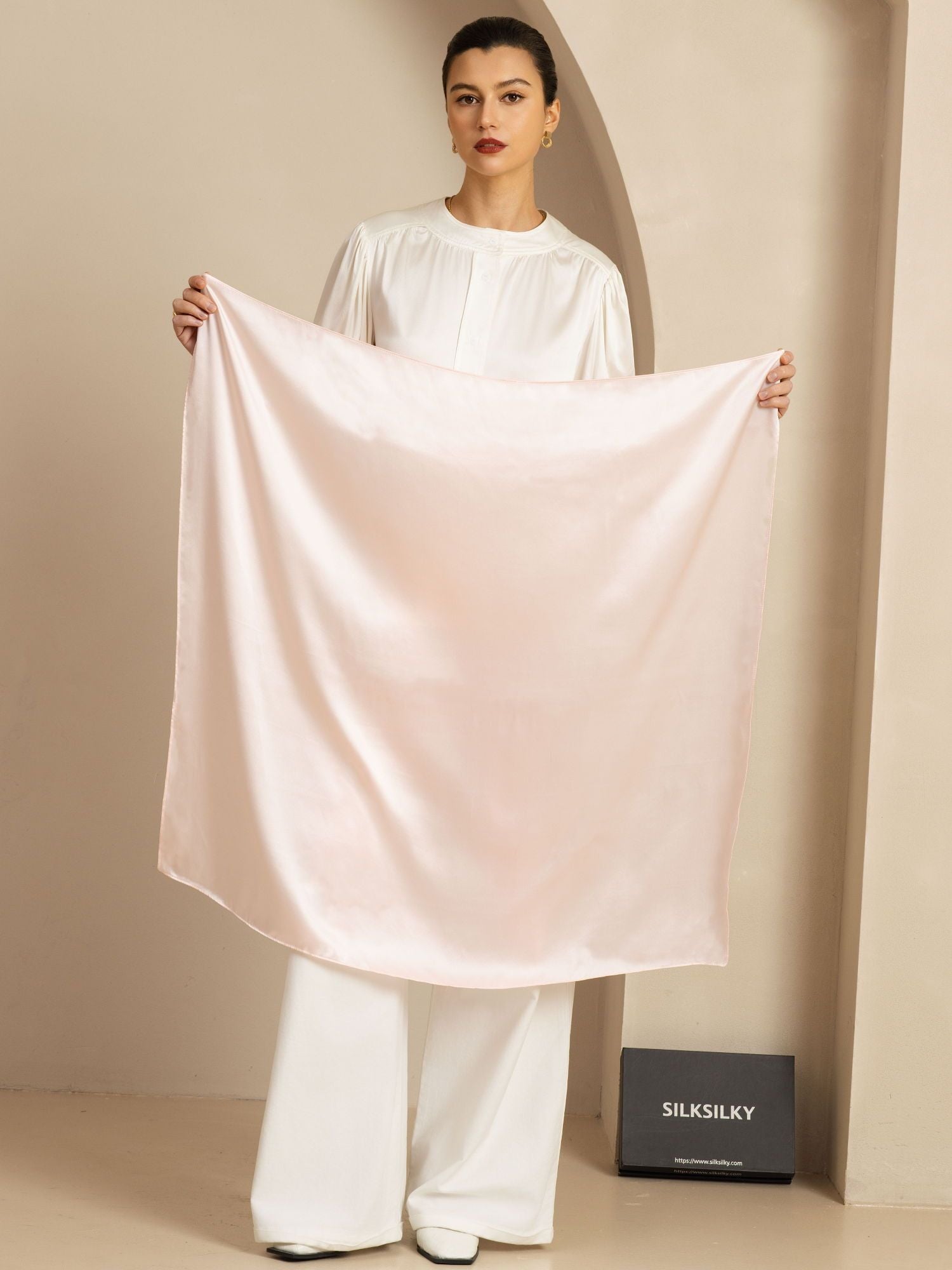 [Lys Pink] SilkSilky-DK Halstørklæde 002