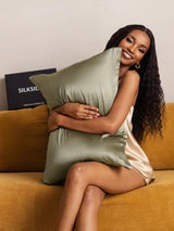 [Olivengrøn] SilkSilky-DK 19Momme Pillowcase 006