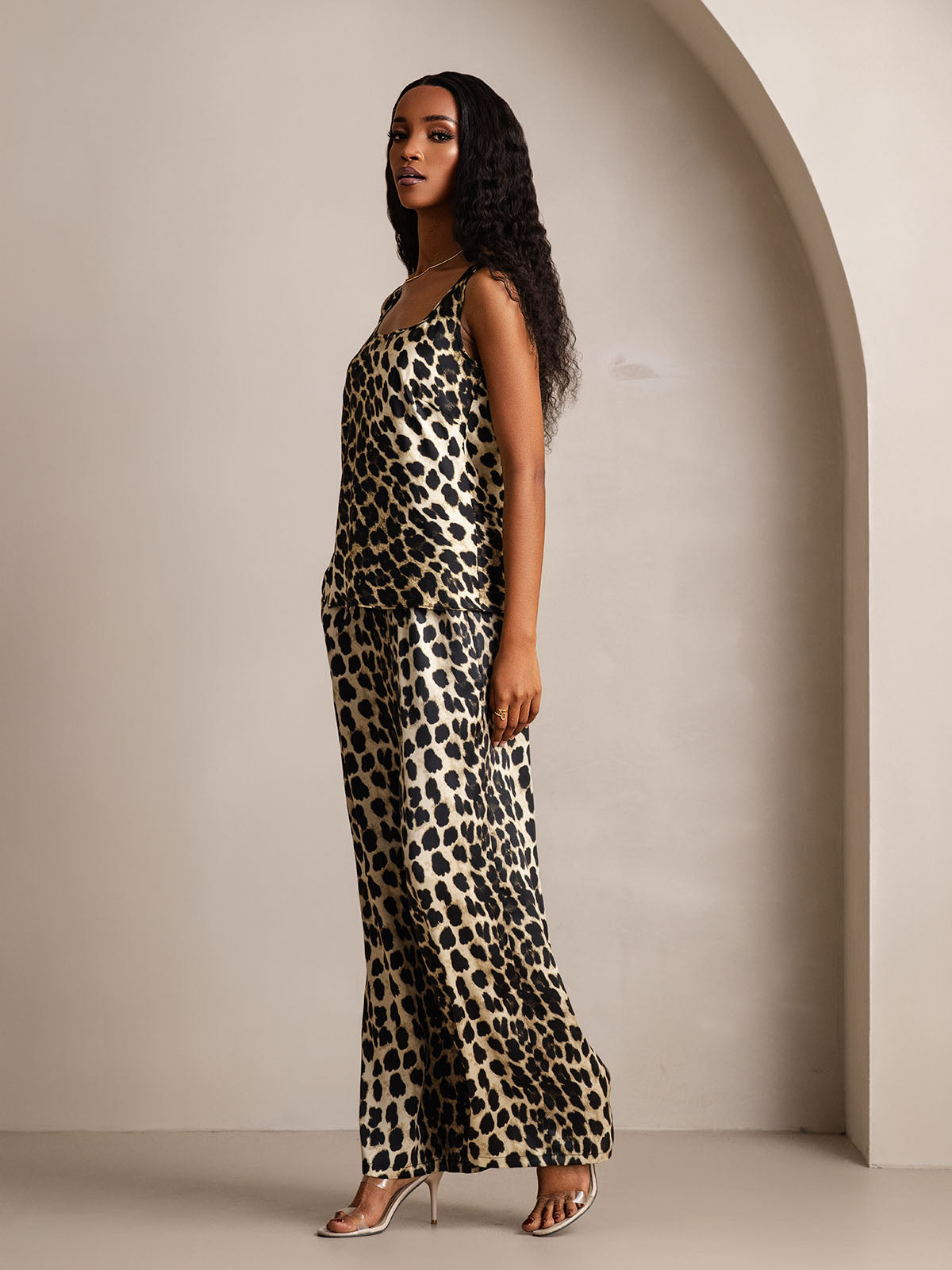 [Leopard] SilkSilky-DK Camisole Set 005