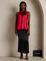 [Vin] SilkSilky-DK Sleeveless Halter T-shirt til kvinder 008
