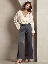 [Mørkegrå] SilkSilky-DK 19Momme Silke Womens Pants 007,