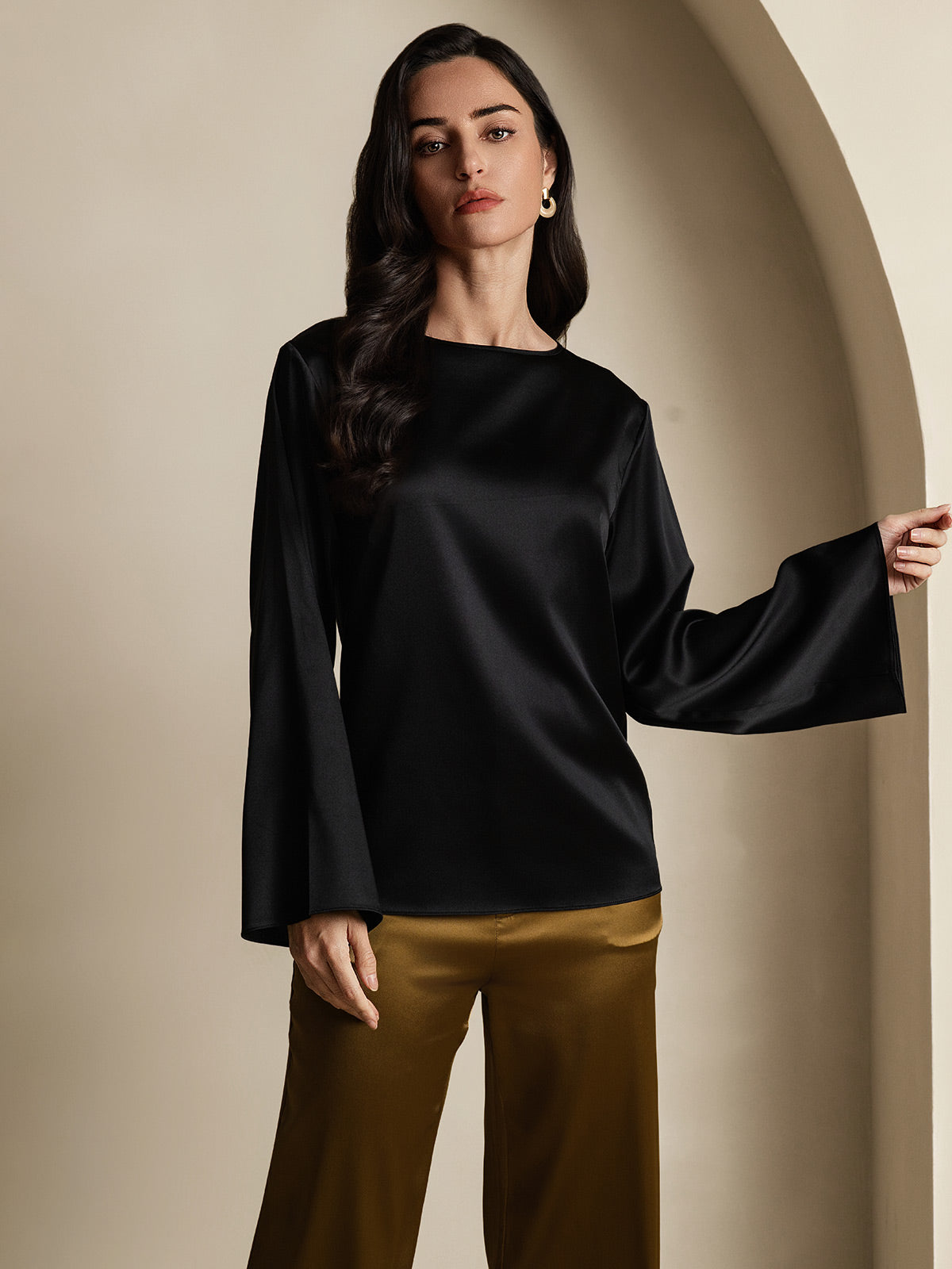 [Sort] SilkSilky-DK 19Momme Silke Womens T-Shirt 001