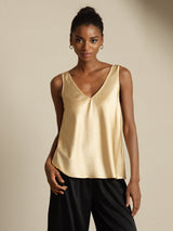 [Champagne] SilkSilky-DK Sleeveless V Neck Camisole Top 004