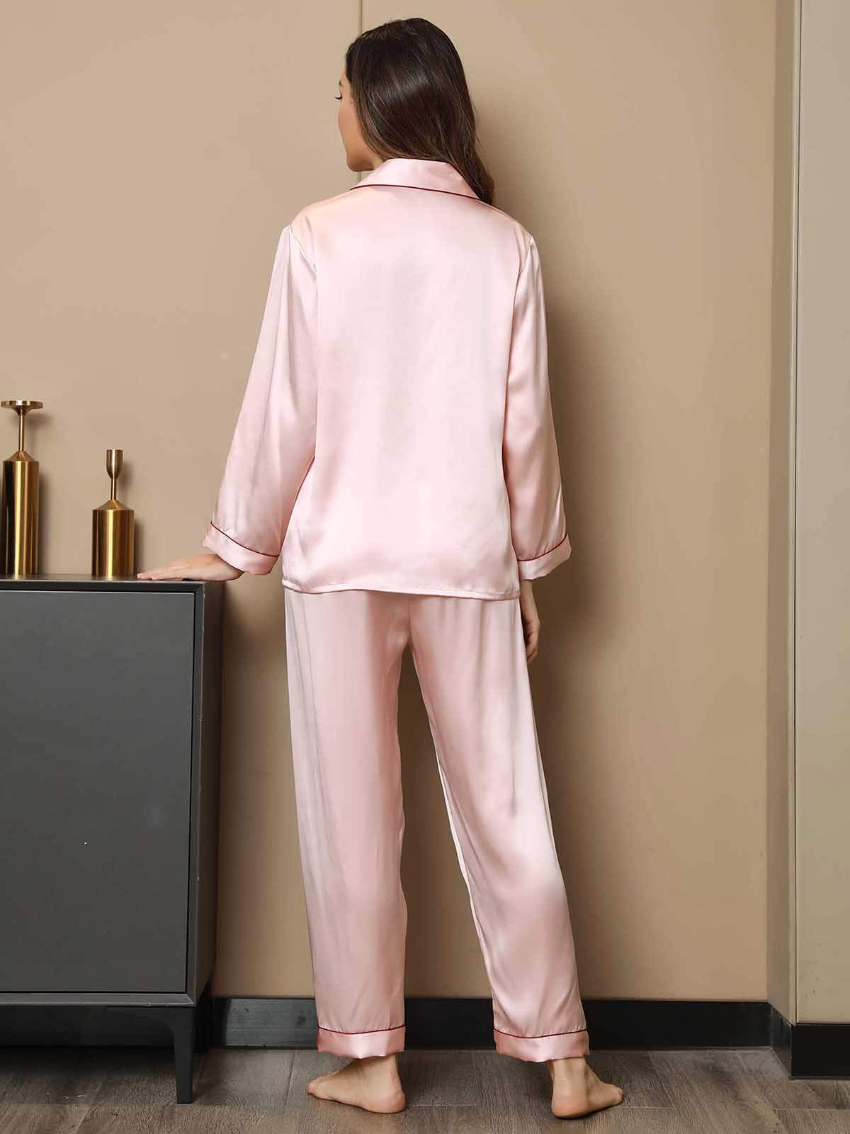 [Lyserød] SilkSilky-DK Womens Pajamas 002