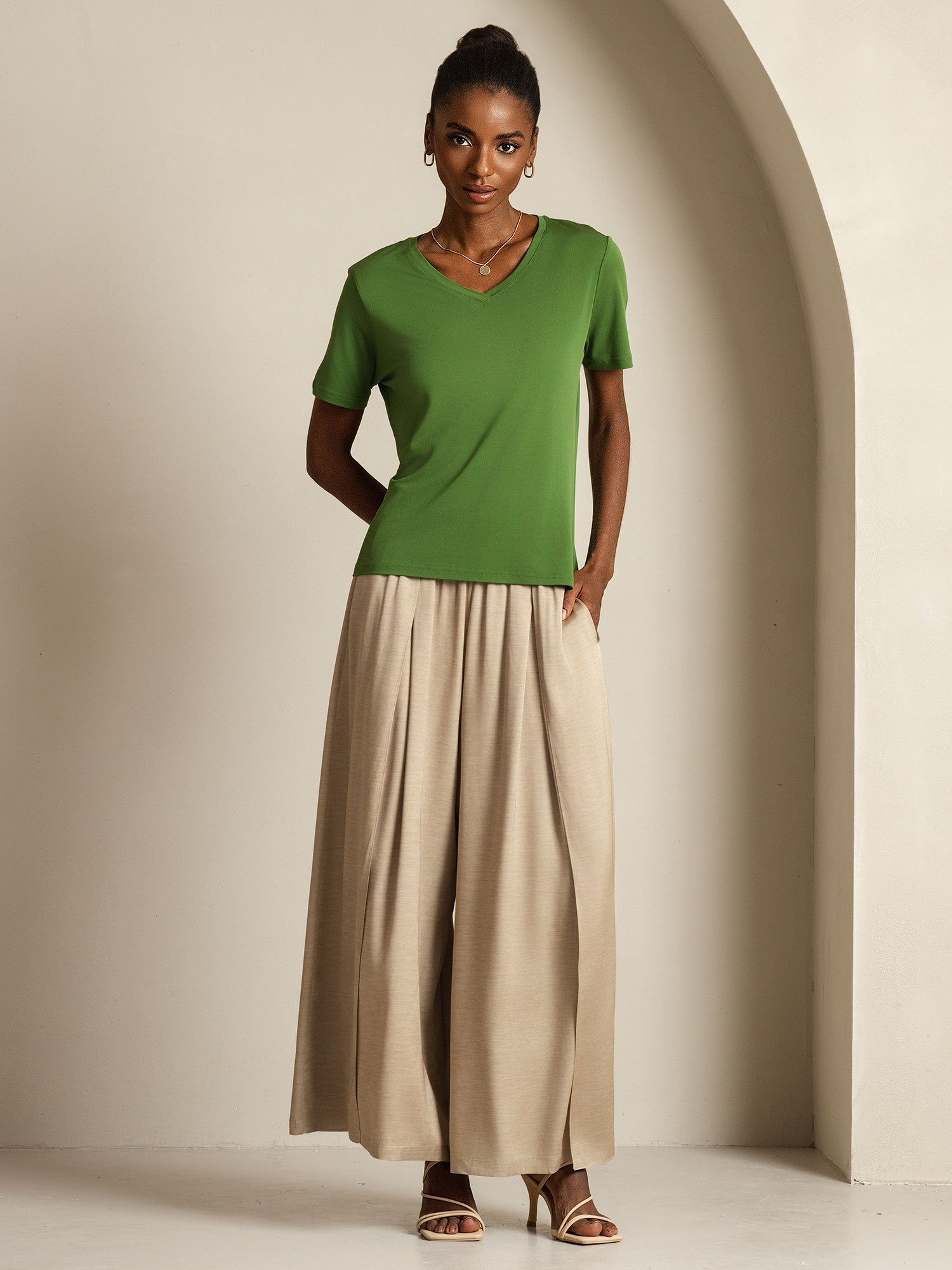 [Grøn] SilkSilky-DK Silke Womens T-Shirt 009