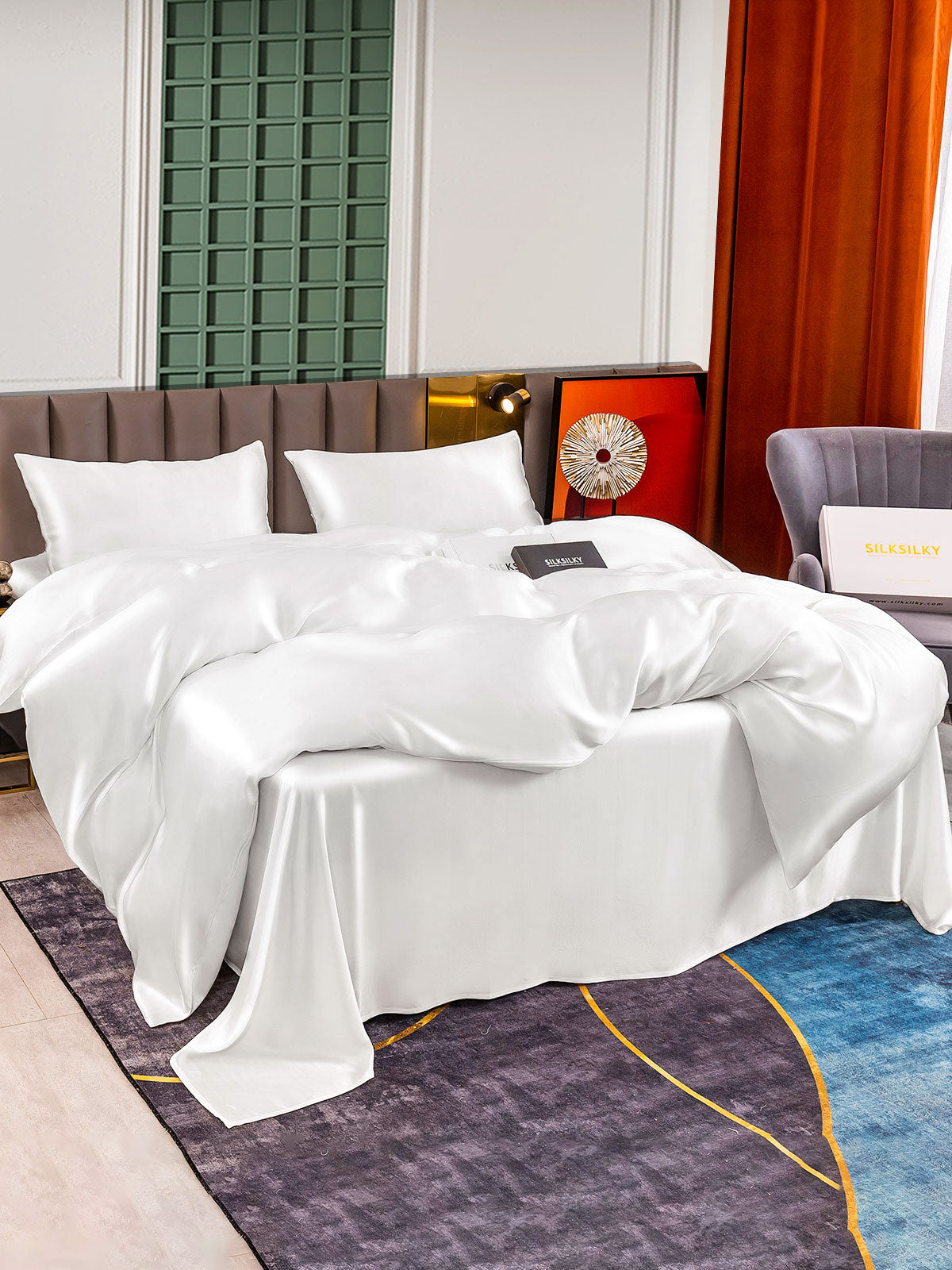 [Hvid] SilkSilky-DK 25Momme Bedding Set 002