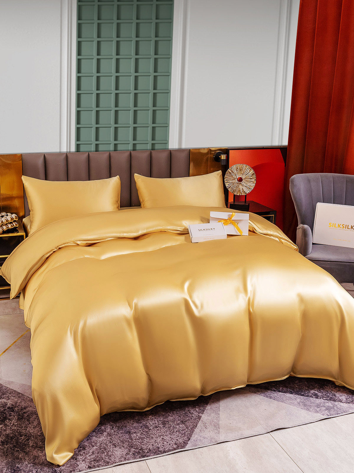 [Champagne] SilkSilky-DK 25Momme Bedding Set 002