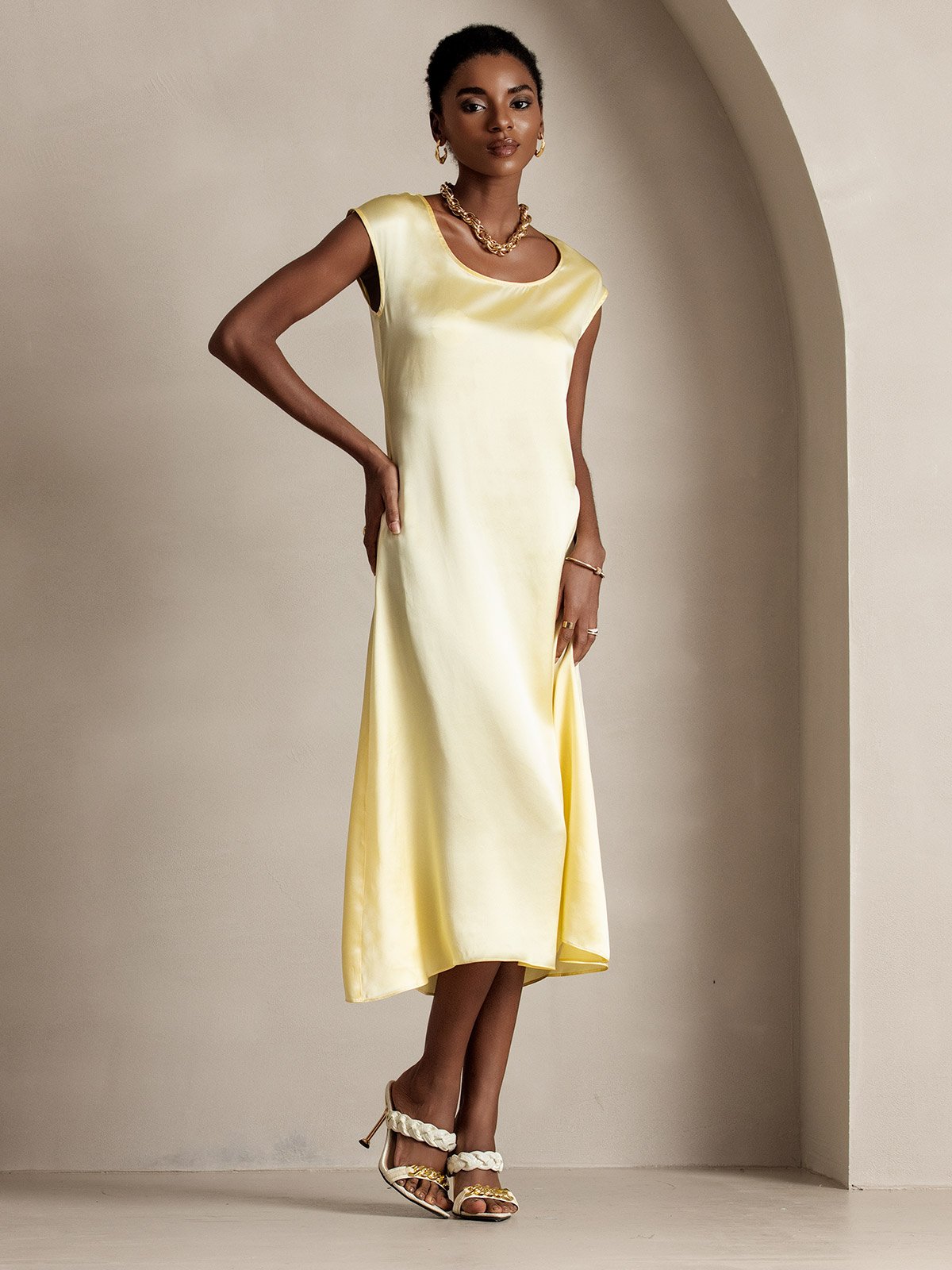 [Lysegul] SilkSilky-DK 19Momme Silke Dress 003