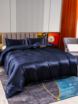 [Mørkeblå] SilkSilky-DK 22Momme Bedding Set 004,