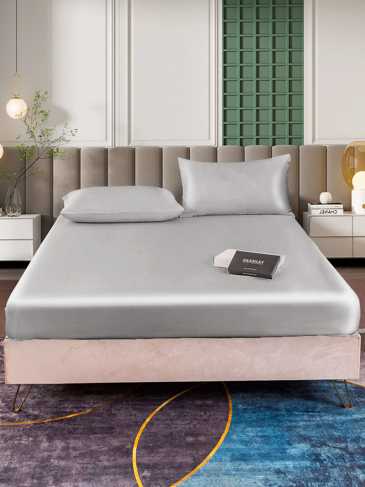[Sølv] SilkSilky-DK 25Momme Bedding Set 002