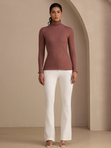 [Kameorose] SilkSilky-DK Long Sleeve Turtle Neck T-shirt til kvinder 007