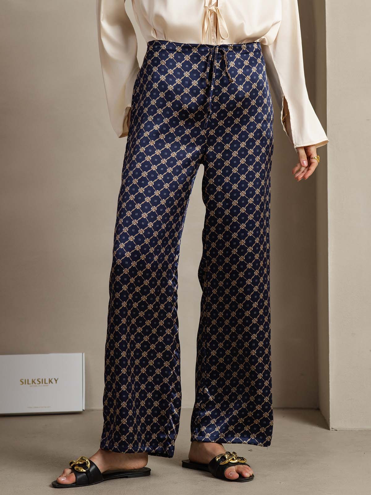 [Marine Kæde] SilkSilky-DK 19Momme Silke Womens Pants 001