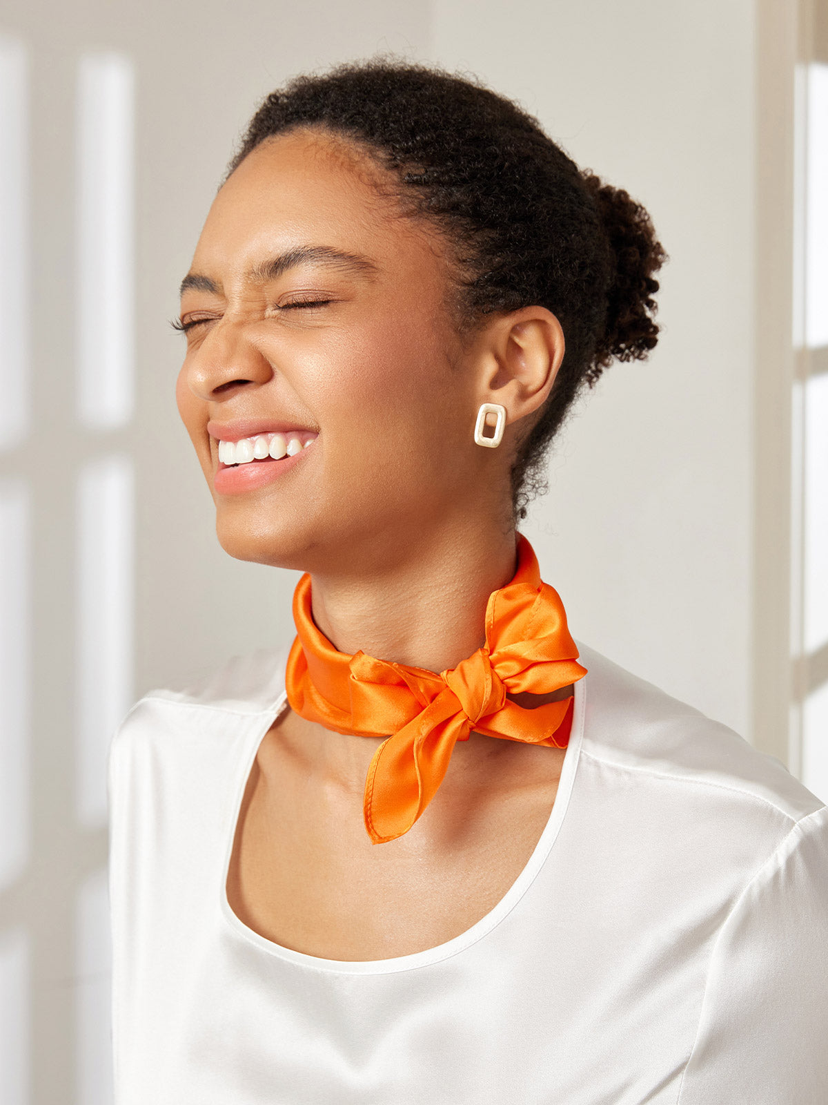 [Orange] SilkSilky-DK Scarf 001