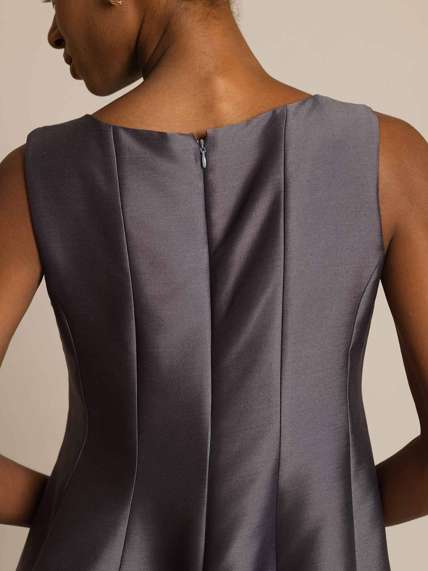 [Grå] SilkSilky-DK 32Momme Silke Dress 004,