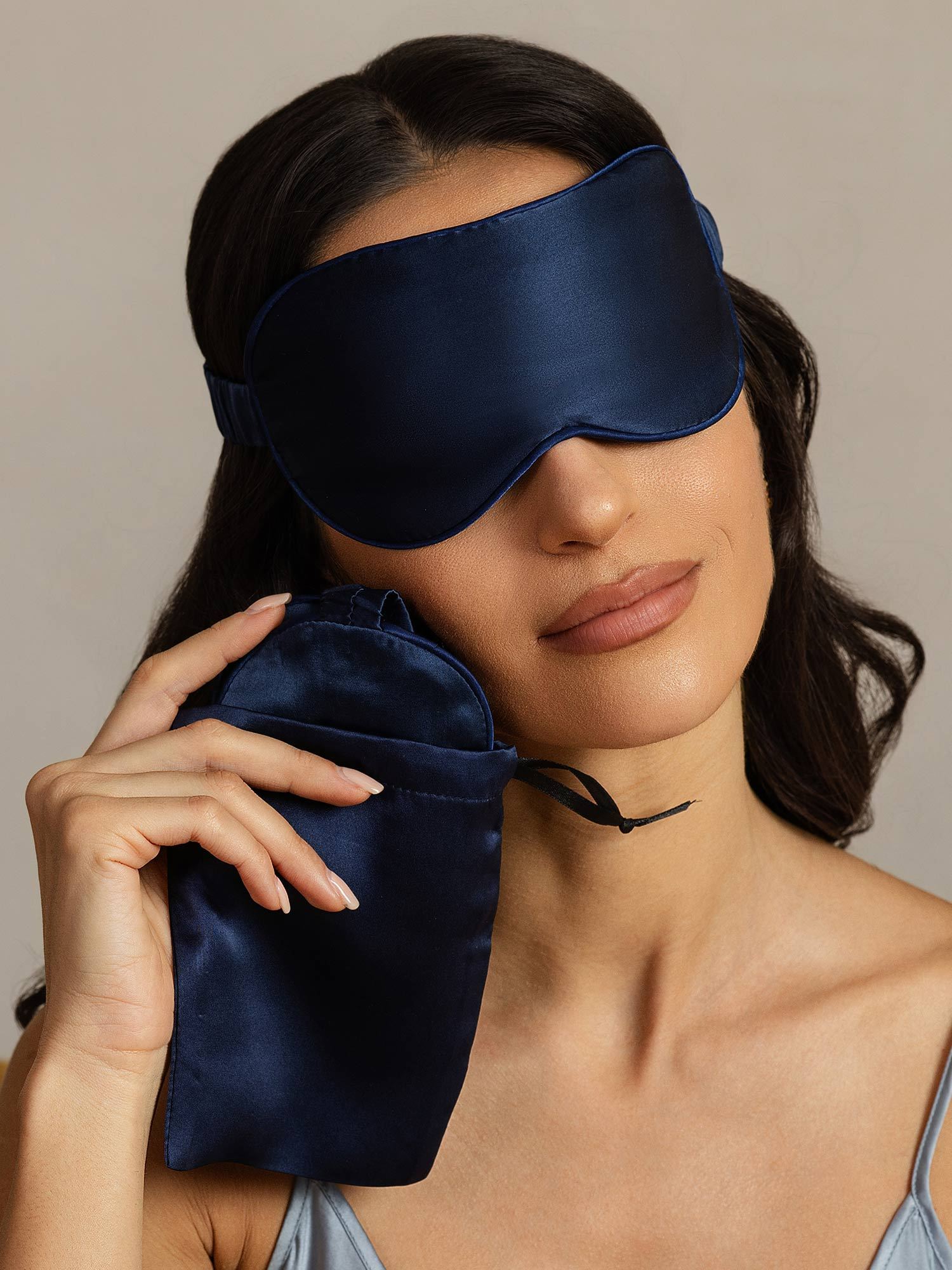 [Mørkeblå] SilkSilky-DK Silke Eye Mask 002