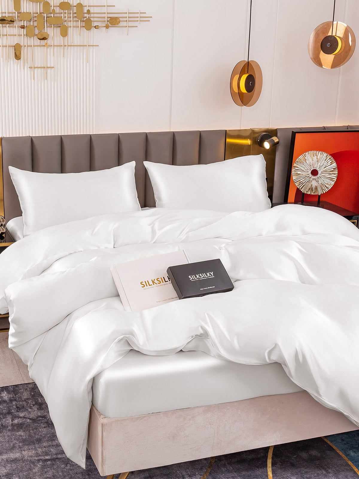 [Hvid] SilkSilky-DK 19Momme Bedding Set 004