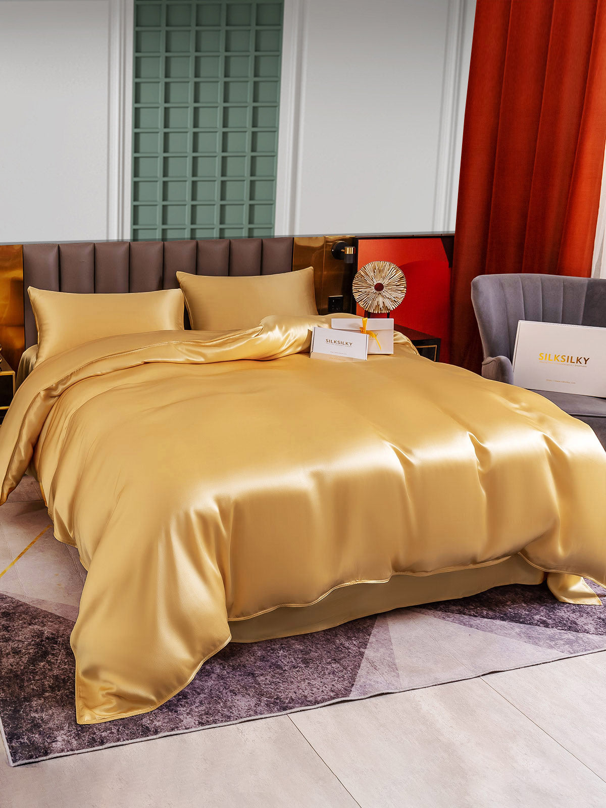 [Champagne] SilkSilky-DK 25Momme Bedding Set 005