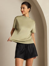 [Tørret Urte] SilkSilky-DK Short Sleeve T-shirt til kvinder 003