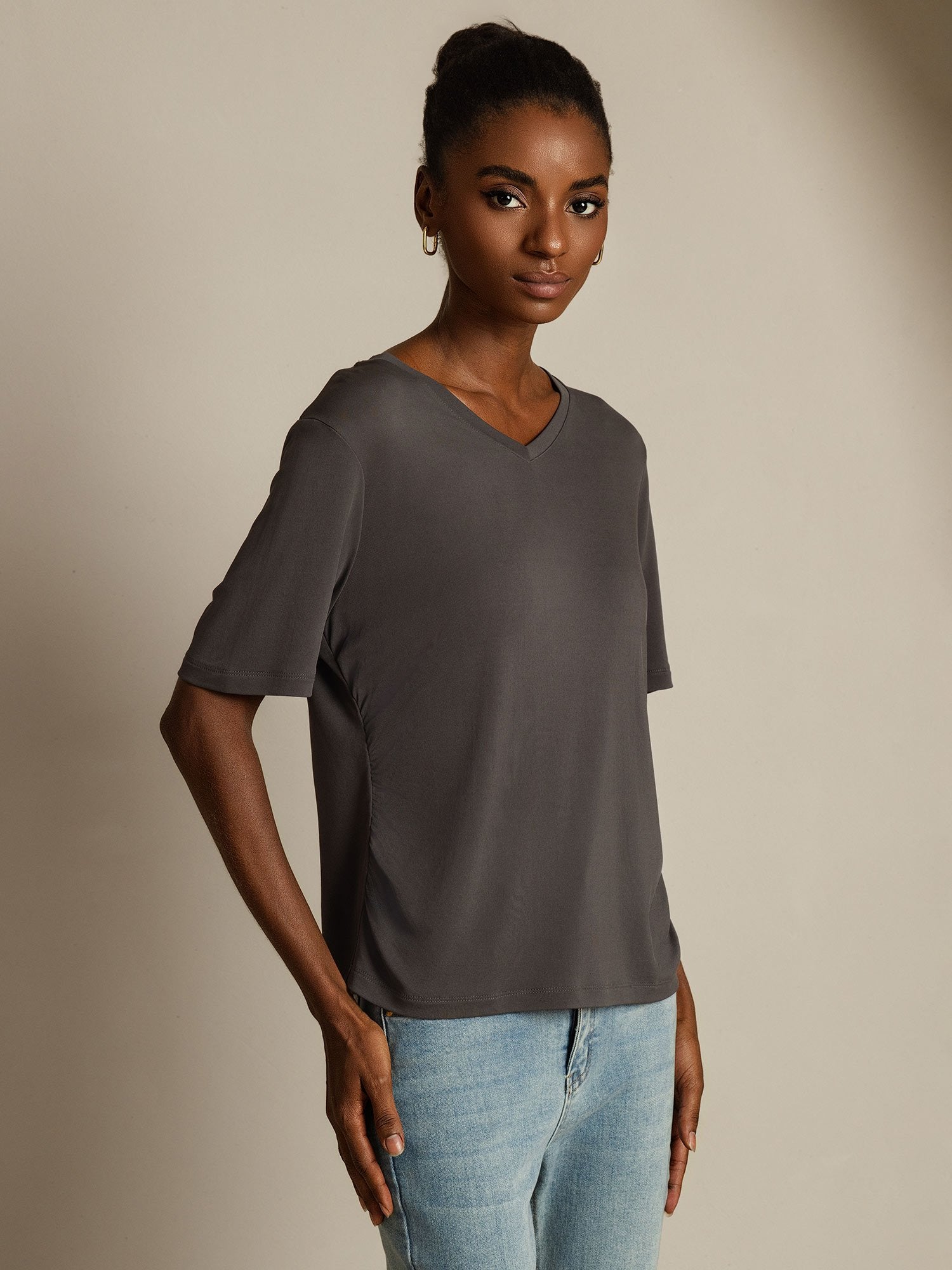 [Grå] SilkSilky-DK Silke Womens T-Shirt 001