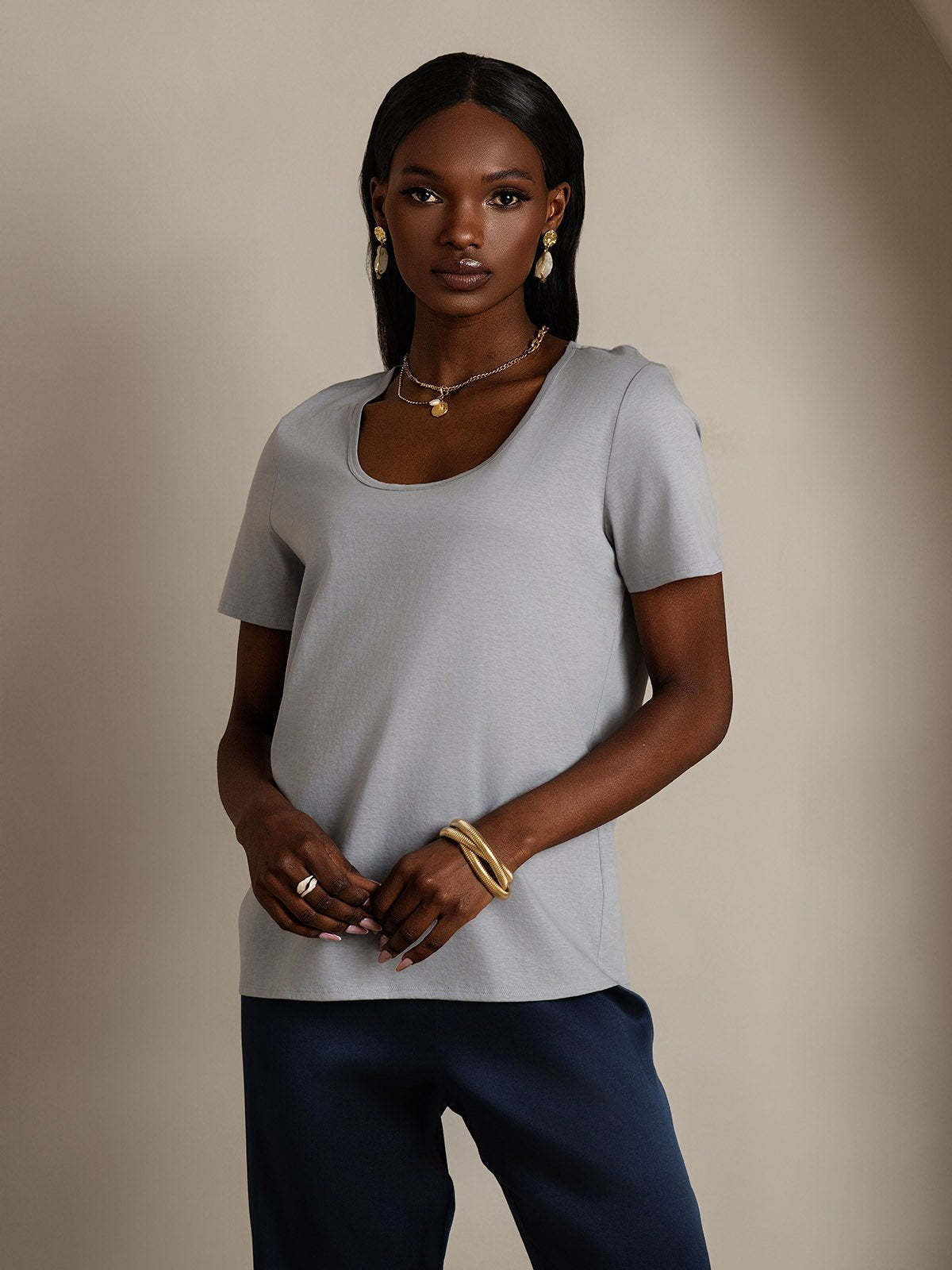 SilkSilky-DK Silke Womens T-Shirt Grå 003