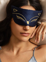 [Mørkeblå] SilkSilky-DK Silke Eye Mask 001