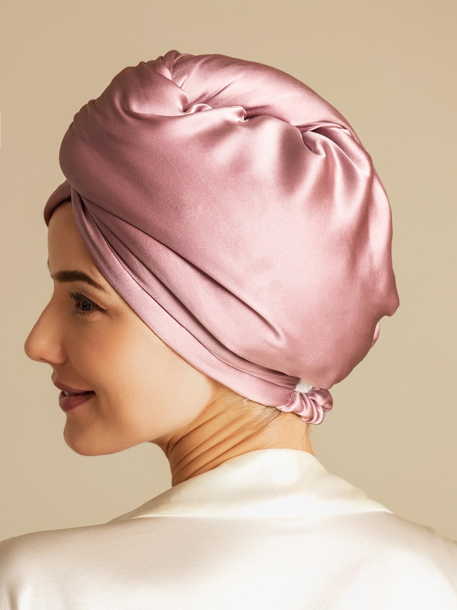 [Bleg Mauve] SilkSilky-DK Silke Hair Towel Wrap 002,