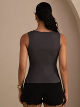 [Grå] SilkSilky-DK Sleeveless Deep V Neck Camisole Top 002