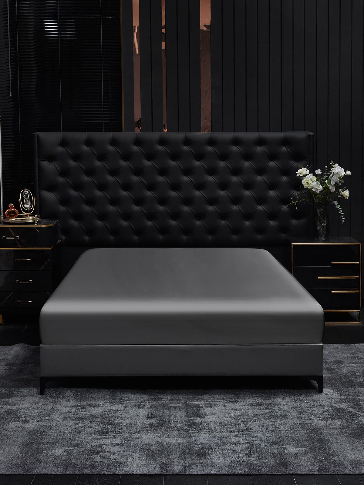 [Mørkegrå] SilkSilky-DK 19Momme Sheet 002
