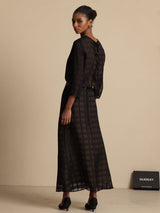 [Sort] SilkSilky-DK Ren Silke Langærmet Rund Hals Women''s Outfit Sets 002