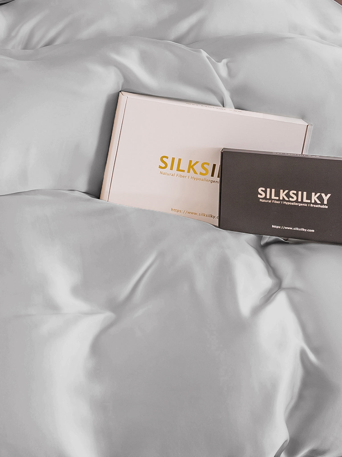 [Sølv] SilkSilky-DK 22Momme Duvet Cover 004