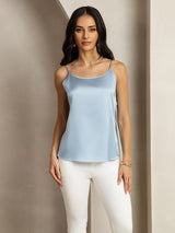 [Gråblå] SilkSilky-DK Spaghetti Strap Camisole Top 001
