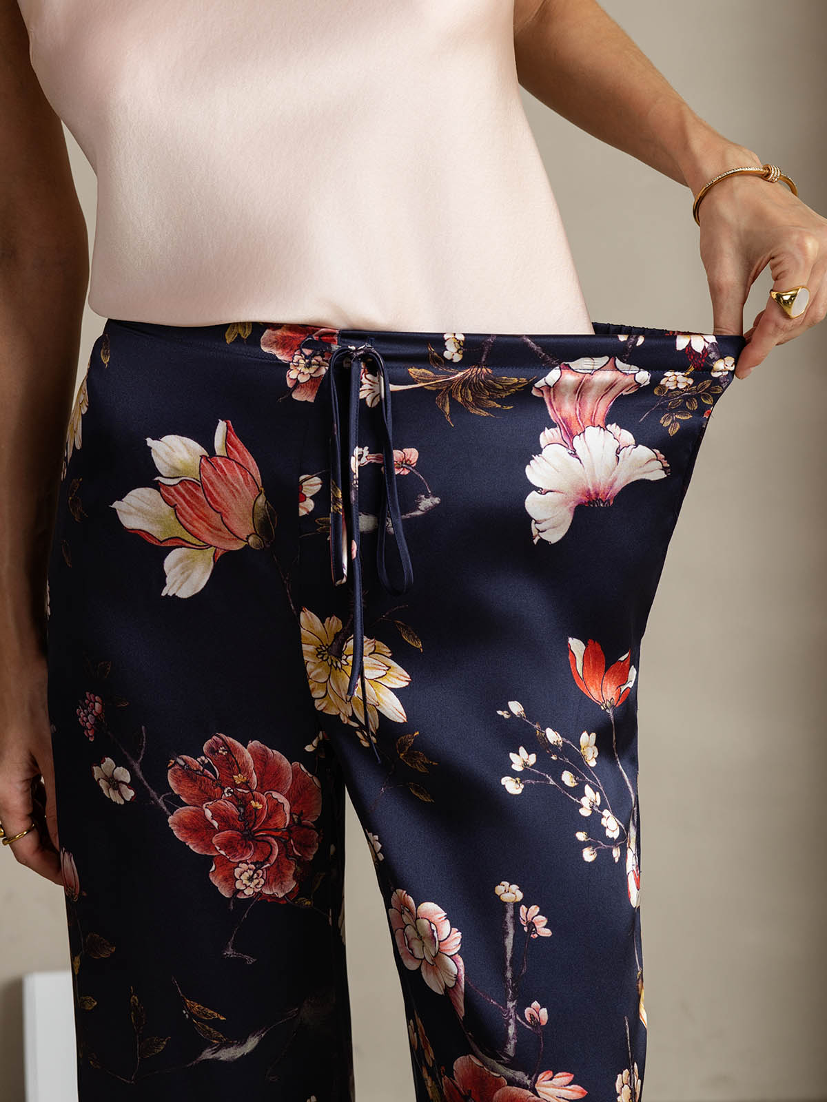 [Marine Blomster] SilkSilky-DK 19Momme Silke Womens Pants 004