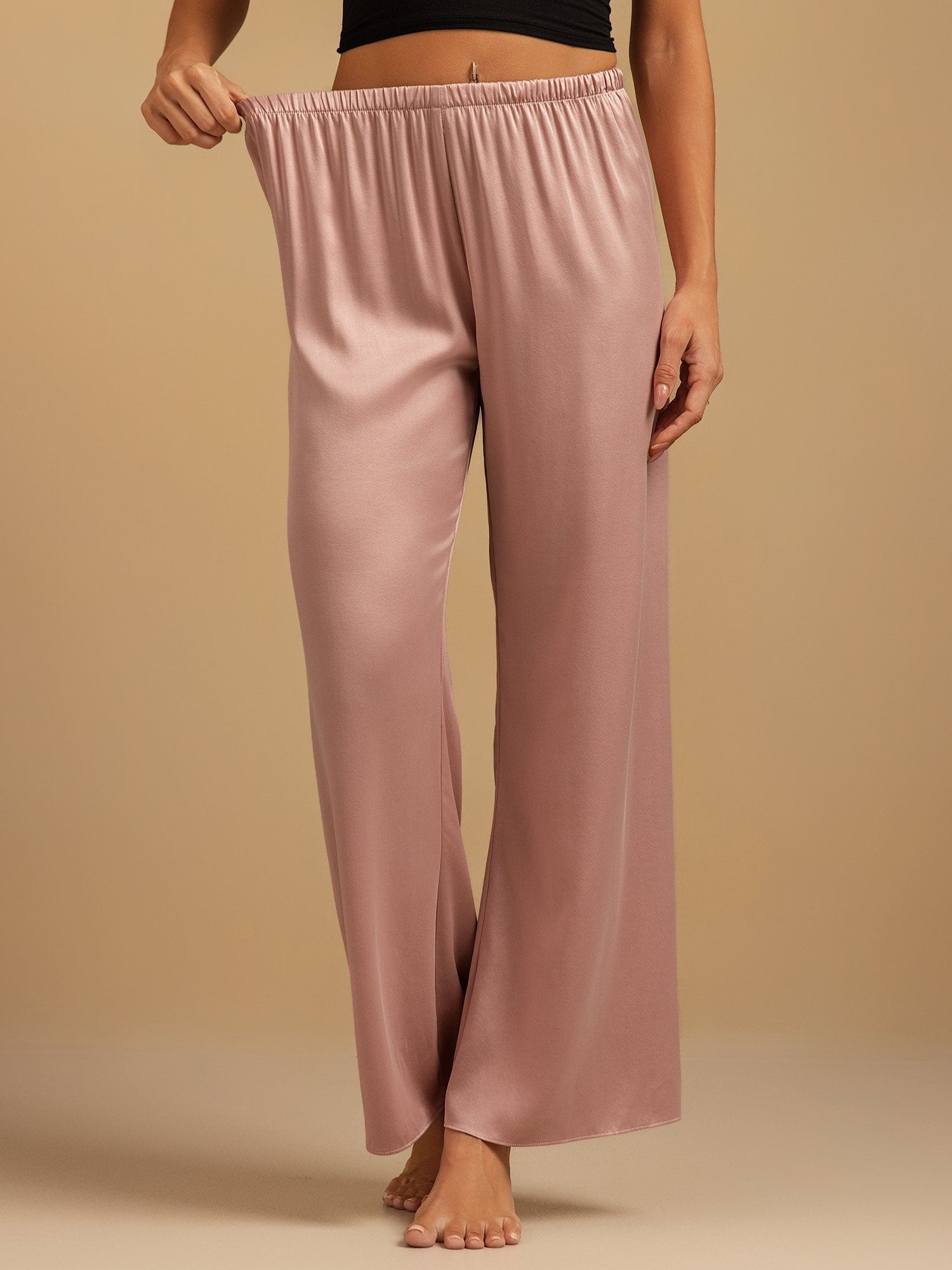 [Ferskenhud] SilkSilky-DK 19Momme Silke Womens Sleep Bottoms 001,