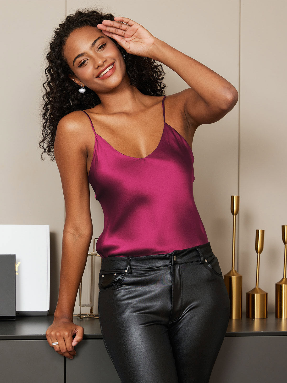 [Fuchsia] SilkSilky-DK Camisoles 001