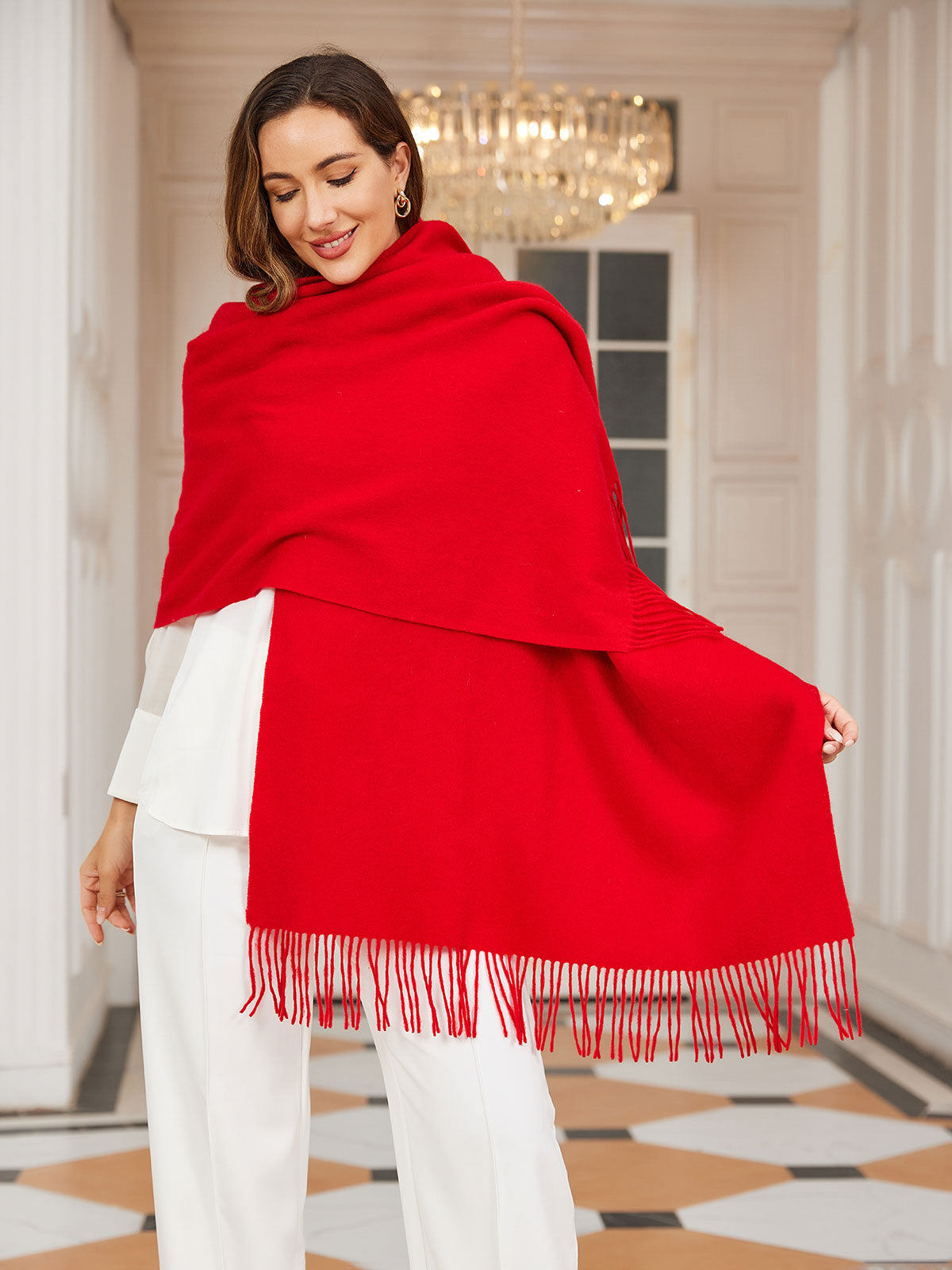 [Rød] SilkSilky-DK Scarf 001