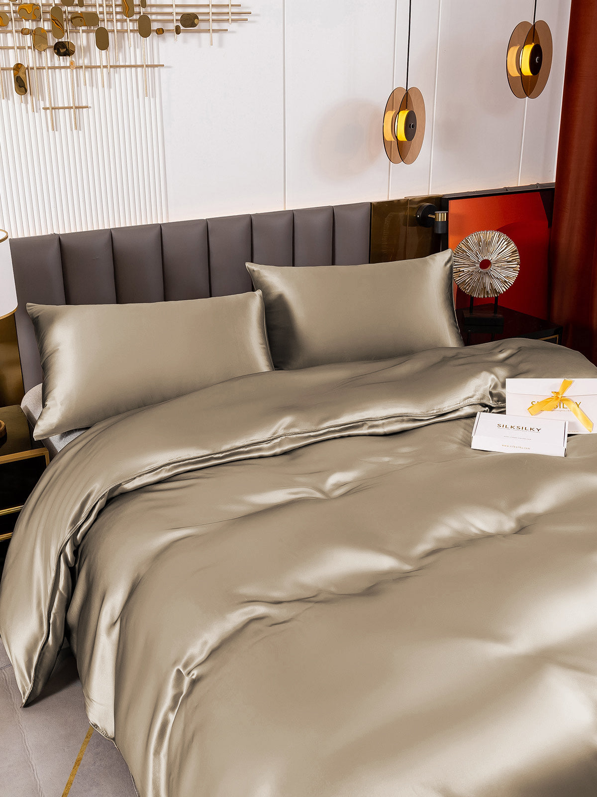 [Kaki] SilkSilky-DK 19Momme Bedding Set 001