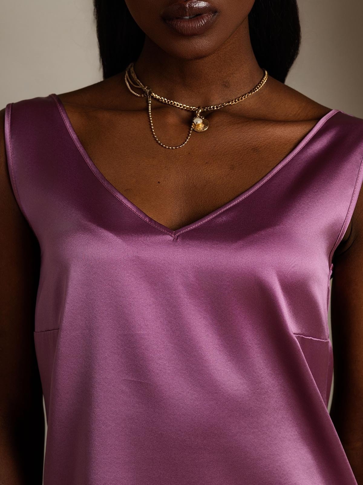 [Mørke Lilla] SilkSilky-DK 19Momme Silke Camisoles 006