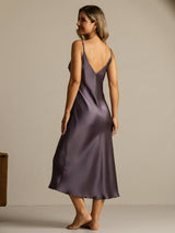 [Lilla Grå] SilkSilky-DK Silke Nightgown 002,