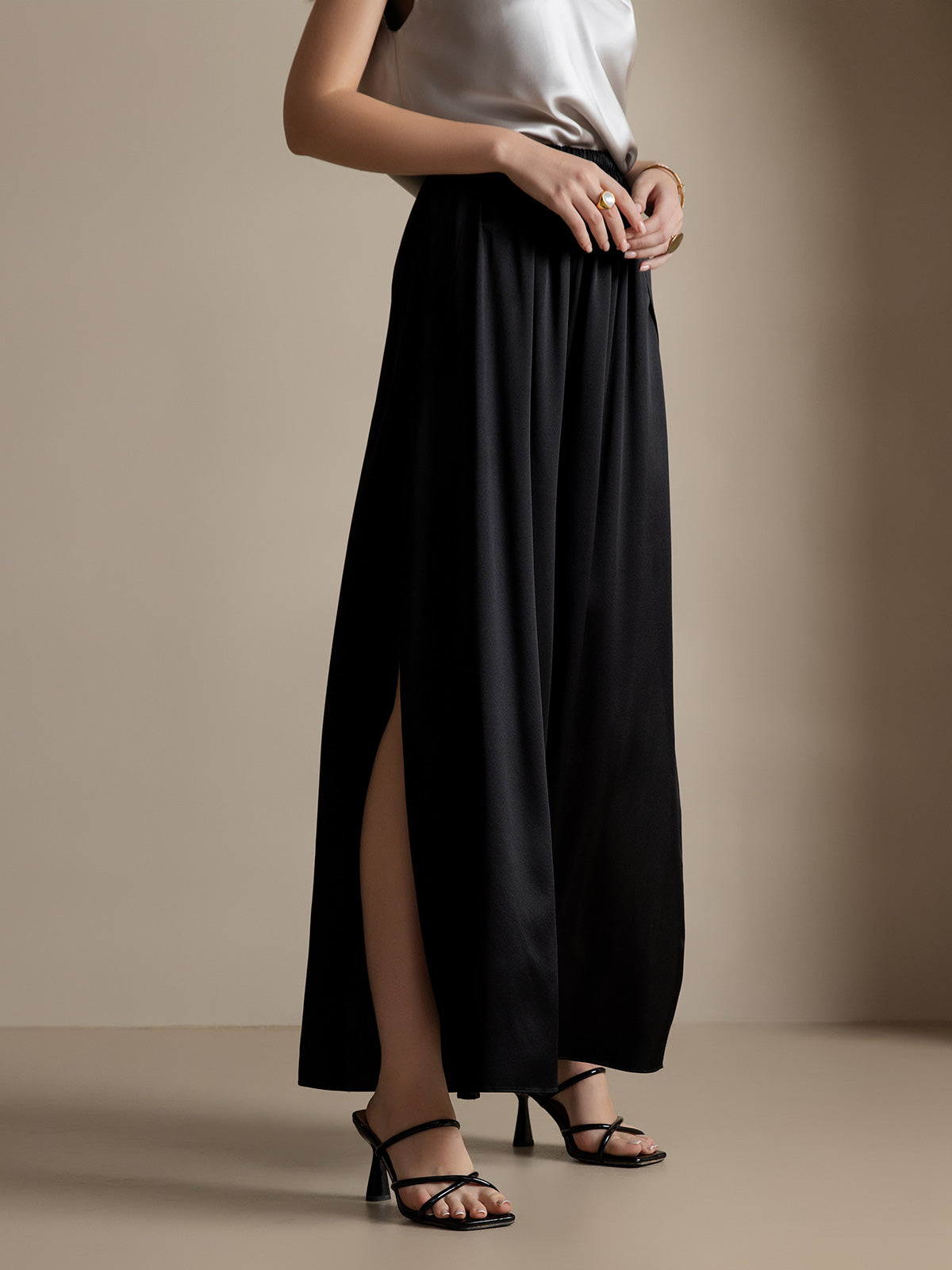 [Sort] SilkSilky-DK 19Momme Silke Split Damebukser 004